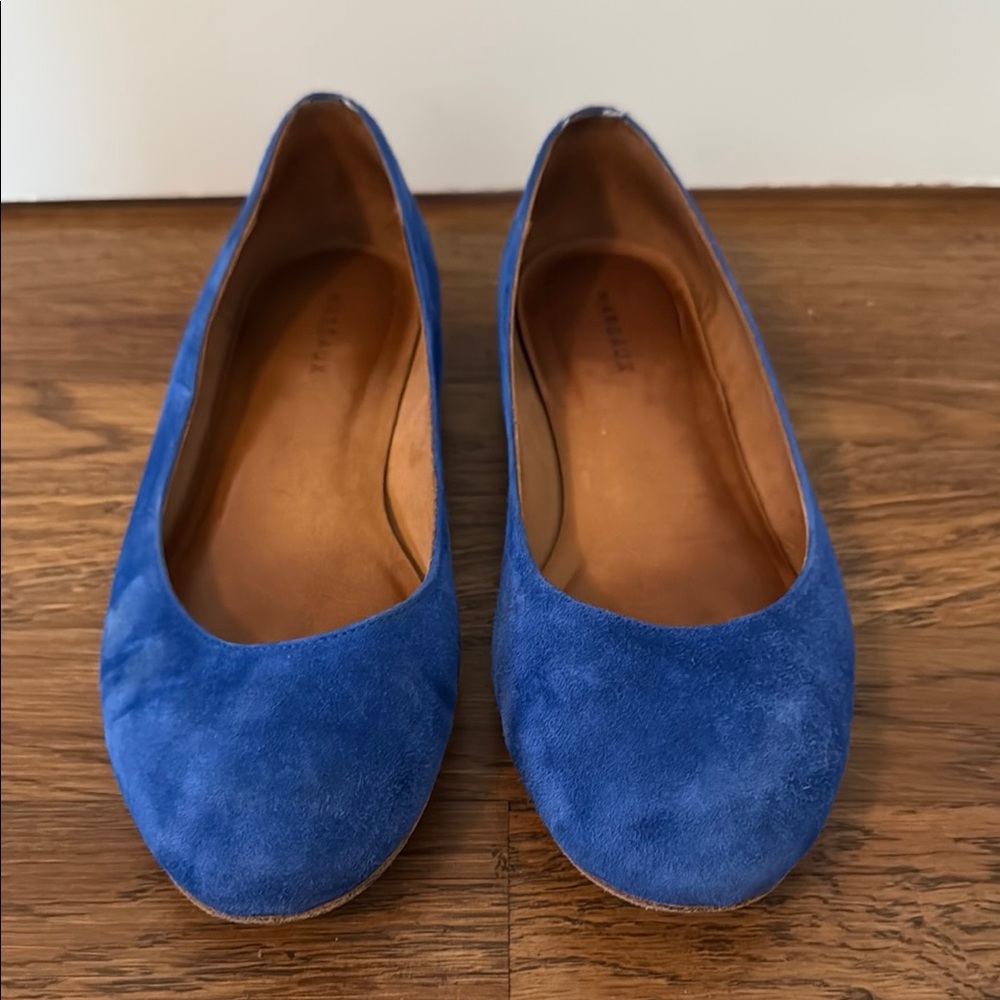 Margaux Ballet Flats Blue Suede